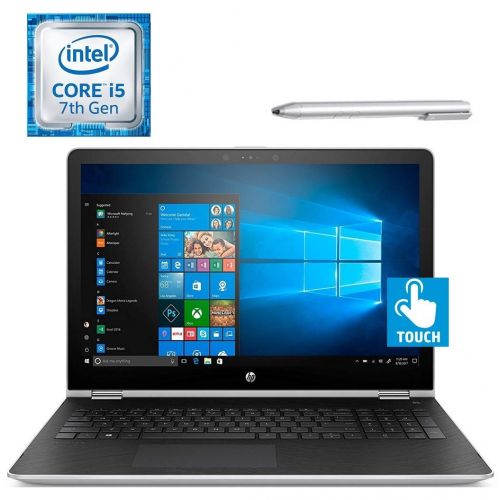 에이치피 HP Pavilion X360 15.6’’ 2-in-1 Touchscreen FHD (1920x1080) IPS Laptop PCTablet, Intel i5-7200U, 8GB DDR4 RAM, 128GB SSD, B&O Play, Bluetooth, Stylus Pen Included, Windows 10, Cust