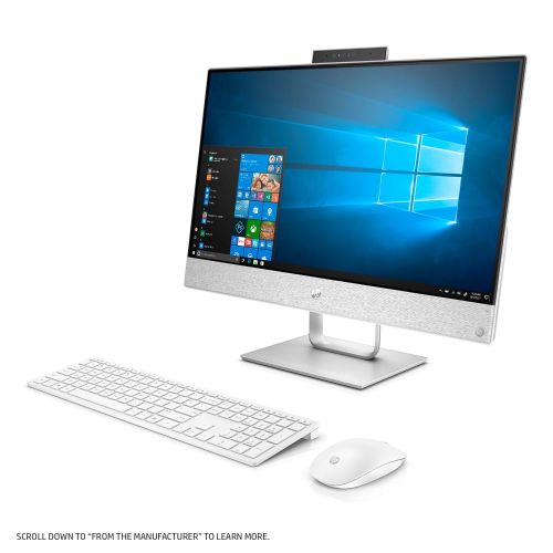 에이치피 HP Pavilion 24-inch All-in-One Computer, Intel Core i7-7700T Quad-Core, 8GB RAM, 1TB Hard Drive, 16GB Intel Optane, Windows 10 (24-x030, White)