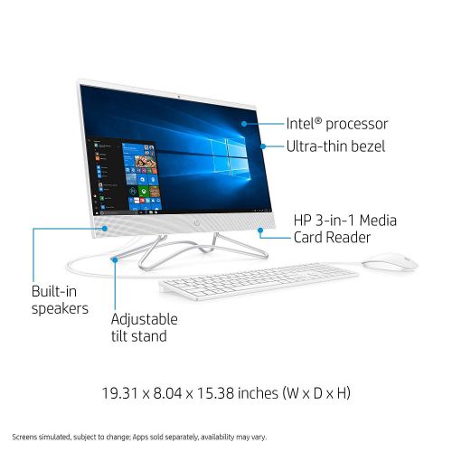 에이치피 2019 Flagship HP 23.8 Full HD Touchscreen All-in-One Business Desktop, AMD Dual-Core A9-9425 up to 3.7GHz DVD Burner AMD Radeon R5 Graphics Bluetooth 4.2 802.11ac Win 10-up to