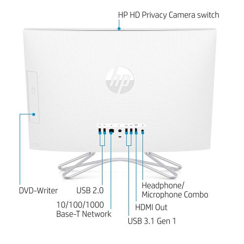 에이치피 2019 Flagship HP 23.8 Full HD Touchscreen All-in-One Business Desktop, AMD Dual-Core A9-9425 up to 3.7GHz DVD Burner AMD Radeon R5 Graphics Bluetooth 4.2 802.11ac Win 10-up to