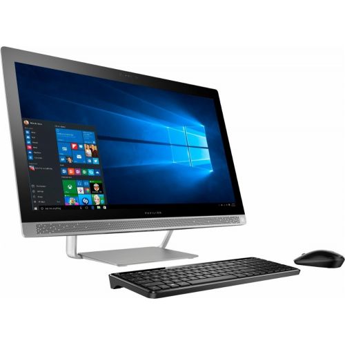 에이치피 Premium HP Pavilion 27 Full HD IPS Touchscreen All-in-One Desktop, Quad Core Intel i7-7700T, 12GB DDR4 RAM, 1TB 7200RPM HDD, DVD, 802.11AC, BT, HDMI, B&O Audio, Wireless keyboard a