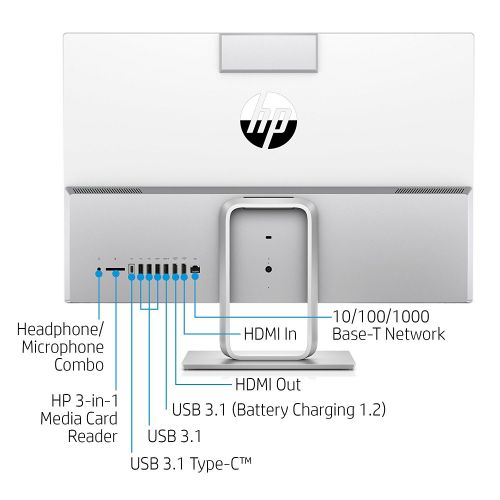 에이치피 HP Pavilion 24 All-in-One 23.8 Multi-Touch Full HD Desktop - 7th Gen Intel Core i7-7700T Quad-Core Processor up to 3.80 GHz, 32GB DDR4 RAM, 4TB SSD, Intel HD Graphics, Windows 10 P