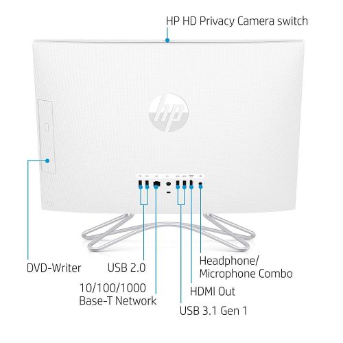 에이치피 2019 Newest Flagship HP 22 21.5 Full HD IPS AIO All-in-One Business Desktop- Intel Quad-Core Pentium Silver J5005 Up to 2.8GHz 4GB DDR4 256GB SSD DVDRW HDMI WLAN BT USB 3.1 Webcam