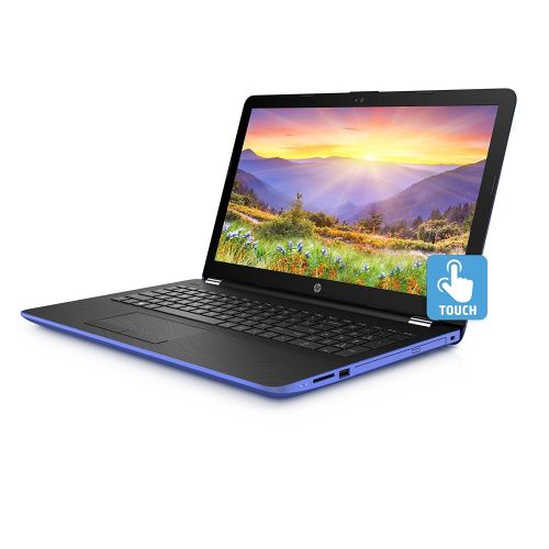 에이치피 HP Marine Blue Laptop Bundle, 15.6 HD Touchsceen AMD Quad-Core A12-9720P APU 3.6 GHz 8GB RAM 1TB HDD Radeon R7 DVD Windows 10 Home, Wireless Mouse and Backpack