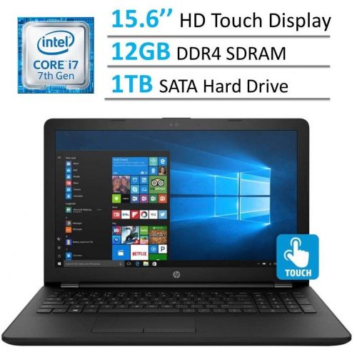 에이치피 HP 15.6-inch HD Touchscreen WLED-Backlit Display Laptop PC, Intel Dual Core i7-7500U 2.7GHz Processor, 12GB DDR4 SDRAM, 1TB HDD, Bluetooth, HDMI, HD Graphics 620, DVD Burner, Windo