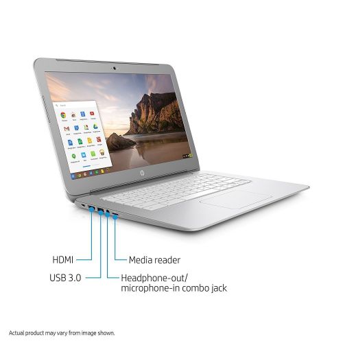 에이치피 Newest HP 14-inch Chromebook HD SVA (1366 x 768) Display, Intel Dual Core Celeron N2840 2.16GHz, 4GB DD3L RAM, 16GB eMMc Hard Drive, Bluetooth, HDMI, Stereo speakers, HD Webcam, Go