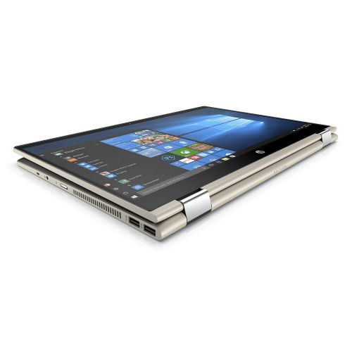 에이치피 2019 HP Pavilion X360 2 in 1 Touchscreen 15.6 HD Notebook, Intel Core i5-8250U up to 3.4GHz, 24GB Memory: 16GB Intel Optane + 8GB DDR4, 1TB HDD, Webcam, Windows 10 Home, Pale Gold,
