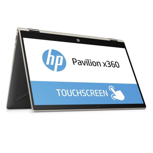 에이치피 2019 HP Pavilion X360 2 in 1 Touchscreen 15.6 HD Notebook, Intel Core i5-8250U up to 3.4GHz, 24GB Memory: 16GB Intel Optane + 8GB DDR4, 1TB HDD, Webcam, Windows 10 Home, Pale Gold,