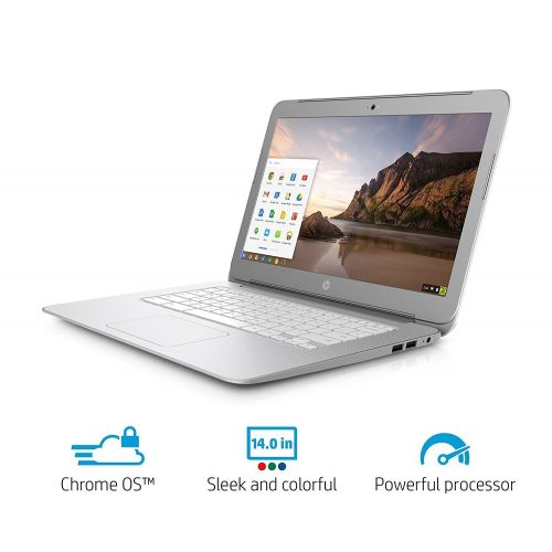 에이치피 Newest HP 14-inch Chromebook HD SVA (1366 x 768) Display, Intel Dual Core Celeron N2840 2.16GHz, 4GB DD3L RAM, 16GB eMMc Hard Drive, Bluetooth, HDMI, Stereo speakers, HD Webcam, Go