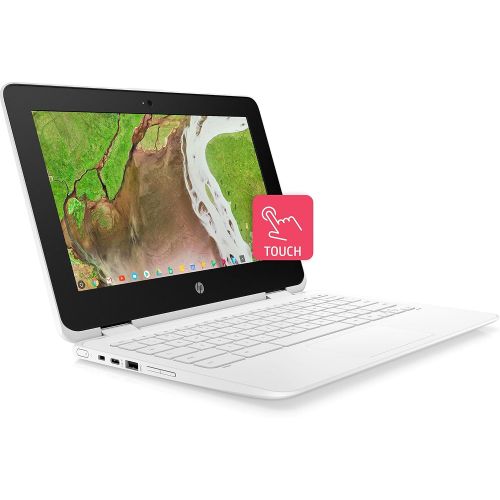 에이치피 Newest HP 2-in-1 Convertible Chromebook 11.6 HD IPS Touchscreen, Intel Celeron N3350 Processor, 4GB Ram 32GB SSD, Intel HD Graphics, WiFi, Webcam, Google Chrome OS-White