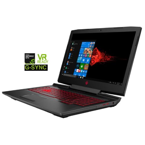 에이치피 HP OMEN 17t Premium Gaming and Business Laptop (Intel 8th Gen Coffee Lake i7-8750H, 32GB RAM, 1TB HDD + 256GB PCIe SSD, 17.3 FHD (1920x1080) G-SYNC, GTX 1070, Thunderbolt 3, Win 10