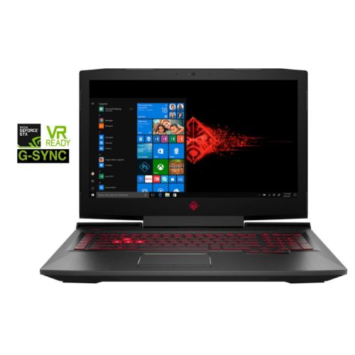 에이치피 HP OMEN 17t Premium Gaming and Business Laptop (Intel 8th Gen Coffee Lake i7-8750H, 32GB RAM, 1TB HDD + 256GB PCIe SSD, 17.3 FHD (1920x1080) G-SYNC, GTX 1070, Thunderbolt 3, Win 10