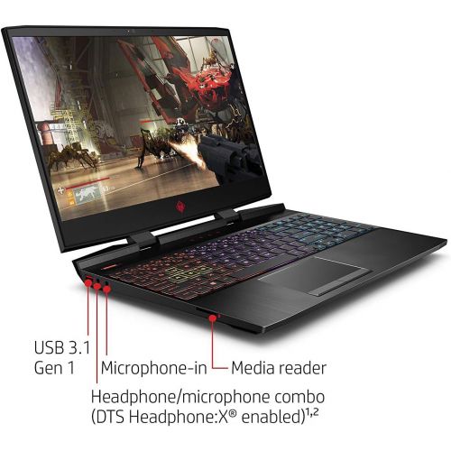 에이치피 HP OMEN 15 15.6 Full HD Premium Gaming Laptop - 8th Gen Intel Core i7-8750H Processor up to 4.10 GHz , 32GB Memory, 512GB SSD + 2TB Hard Drive, 6GB Nvidia GeForce GTX 1060 Graphics