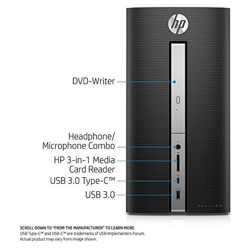 에이치피 2017 Newest HP Pavilion 570 High Performance 7th Generation Desktop Computer Tower PC (Intel Quad-Core i5-7400, 16GB RAM, 1TB HDD 7200 RPM, 2GB AMD R7 450, DVD Burner, WIFI) Win 10
