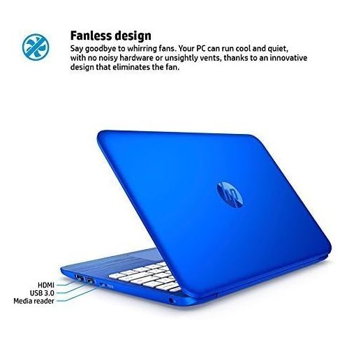 에이치피 HP Stream 2016 Model 11.6-inch HD Laptop High Performance | Intel Dual-Core | 2GB RAM | 32GB SSD | 1 Year Office 365 | Bluetooth | WiFi | Windows 10 (Blue)