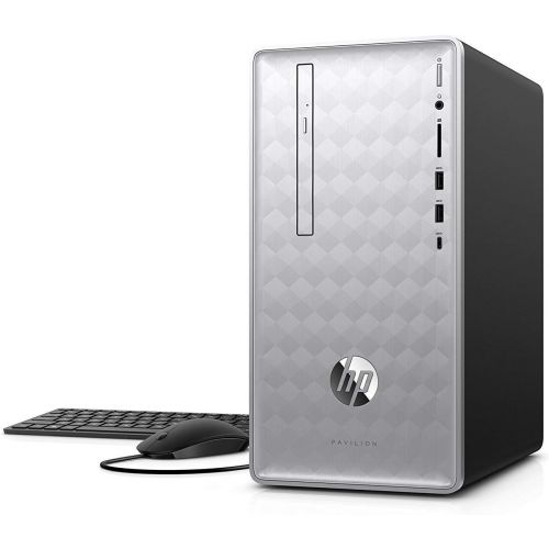 에이치피 2018 HP Pavilion Desktop Computer, 8th Gen Intel Hexa-Core i5-8400 up to 4.0GHz, 16GB DDR4 RAM, 1TB 7200RPM HDD + 256GB SSD, DVDRW, RX 550 2GB, WiFi 802.11ac, Bluetooth 4.2, USB 3.