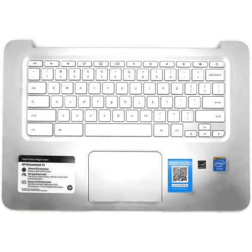 에이치피 New Genuine HP Chromebook 14 Silver Palmrest Touchpad With Keyboard 740172-001