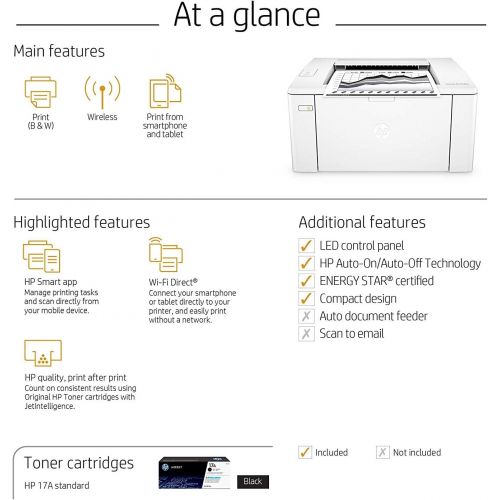 에이치피 HP Laserjet Pro M102w Wireless Monochrome Laser Printer with Mobile Printing, Amazon Dash Replenishment Ready (G3Q35A)