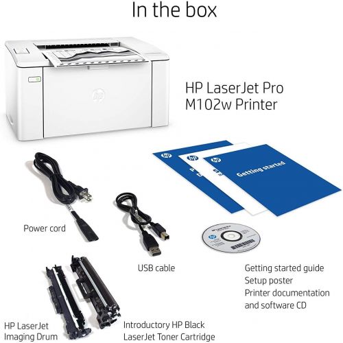 에이치피 HP Laserjet Pro M102w Wireless Monochrome Laser Printer with Mobile Printing, Amazon Dash Replenishment Ready (G3Q35A)