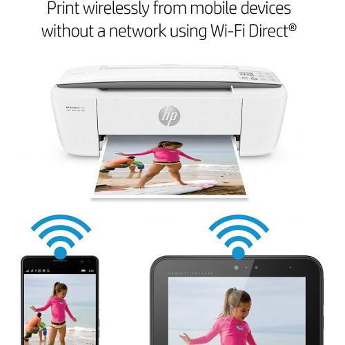 에이치피 HP DeskJet 3755 Compact All-in-One Wireless Printer with Mobile Printing, HP Instant Ink & Amazon Dash Replenishment ready - Stone Accent (J9V91A)