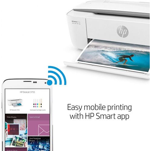 에이치피 HP DeskJet 3755 Compact All-in-One Wireless Printer with Mobile Printing, HP Instant Ink & Amazon Dash Replenishment ready - Stone Accent (J9V91A)