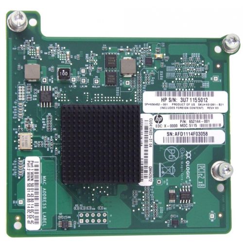 에이치피 HP Host bus adapter, PCI Express 2.0 x4, 2Gb Fibre Channel, 4Gb Fibre Channel, 8Gb Fibre Channel, 2 ports, for ProLiant BL420c Gen8, BL460c Gen8, BL465c Gen8, BL660c Gen8, WS460c Gen8