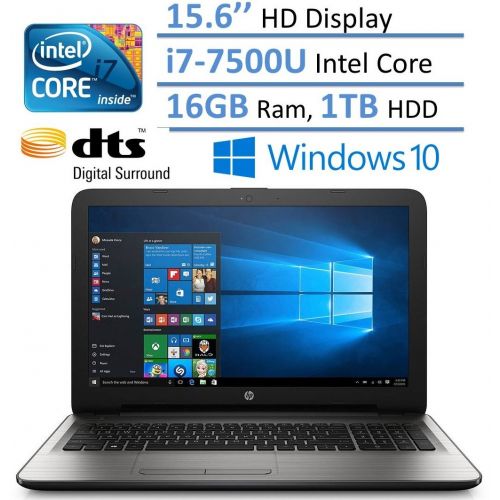 에이치피 HP Notebook 15.6 HD Laptop PC, Intel Core i7-7500U, 16GB RAM, 1TB HDD, Intel HD Graphics 620, HDMI, Bluetooth, DVD +- RW, DTS Studio Sound, Up to 8 hours Battery life, Windows 10