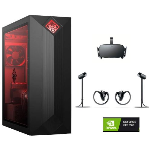 에이치피 Oculus Rift + Touch VR Headset Bundle and OMEN by HP Obelisk Gaming PC Desktop (Intel Hexa Core i7-8700, Nvidia RTX 2080, 16GB DDR4, 2TB HDD + 256GB SSD NVMe, USB 3.1, WiFi) VR Rea