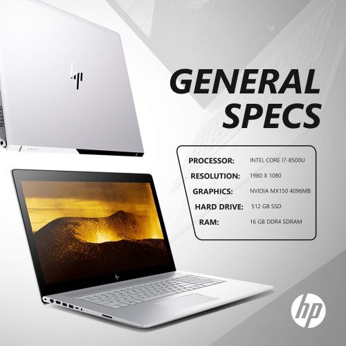 에이치피 HP Envy 17T Touch, HP Installed Win 10 Pro, Intel Core i7-8550U Quad Core, 512GB SSD, 16GB RAM, 17.3 FHD, Nvidia 4GB DDR5, B&O Speakers, Mcafee 3 Years Internet Security, WideVisio