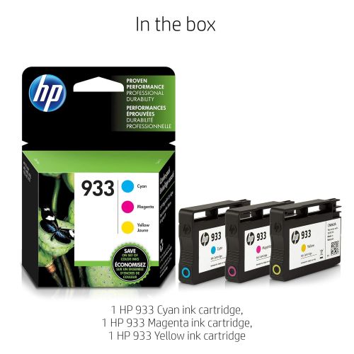 에이치피 HP 933 Cyan, Magenta & Yellow Ink Cartridges, 3 Cartridges (CN058AN, CN059AN,CN060AN)