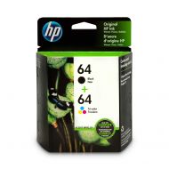 HP 64 Black & Tri-Color Original Ink Cartridges, 2 Cartridges (N9J90AN, N9J89AN) for HP Envy Photo 6252 6255 6258 7155 7158 7164 7855 7858 7864 HP Envy 5542