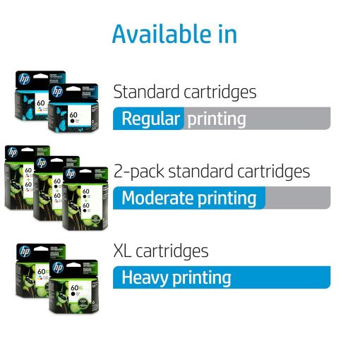 에이치피 HP 60 Black Original Ink Cartridges, 2 pack (CZ071FN)