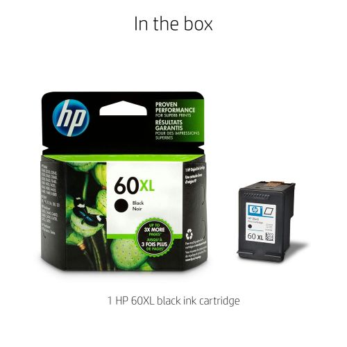 에이치피 HP 60XL Black High Yield Original Ink Cartridge (CC641WN)