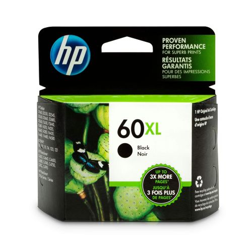 에이치피 HP 60XL Black High Yield Original Ink Cartridge (CC641WN)