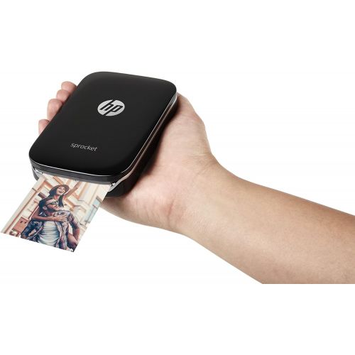  [아마존베스트]HP Sprocket Portable Photo Printer, Print Social Media Photos on 2x3 Sticky-Backed Paper - Black (X7N08A)