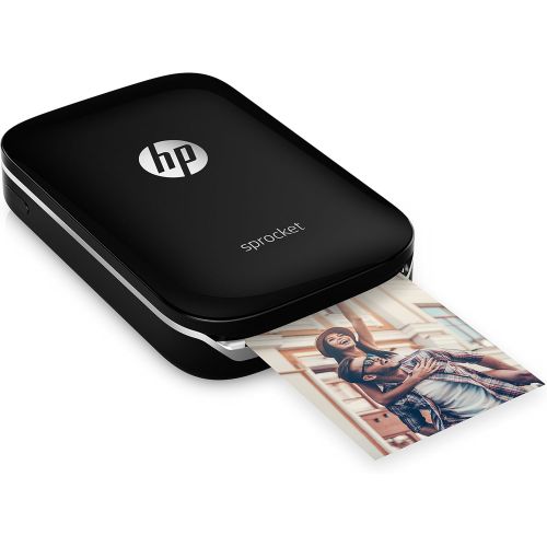  [아마존베스트]HP Sprocket Portable Photo Printer, Print Social Media Photos on 2x3 Sticky-Backed Paper - Black (X7N08A)