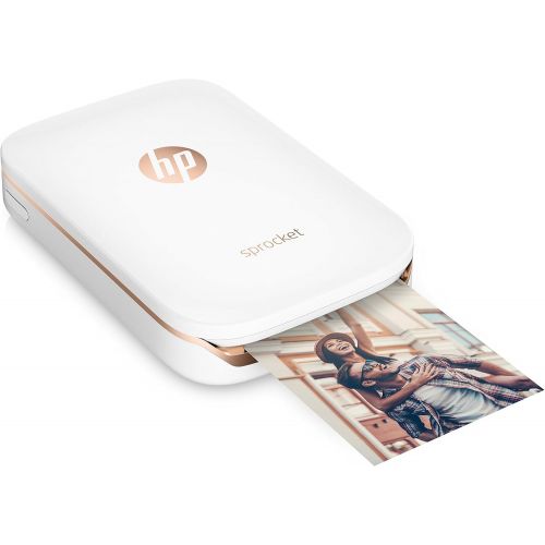  [아마존베스트]HP Sprocket Portable Photo Printer, X7N07A, Print Social Media Photos on 2x3 Sticky-Backed Paper - White