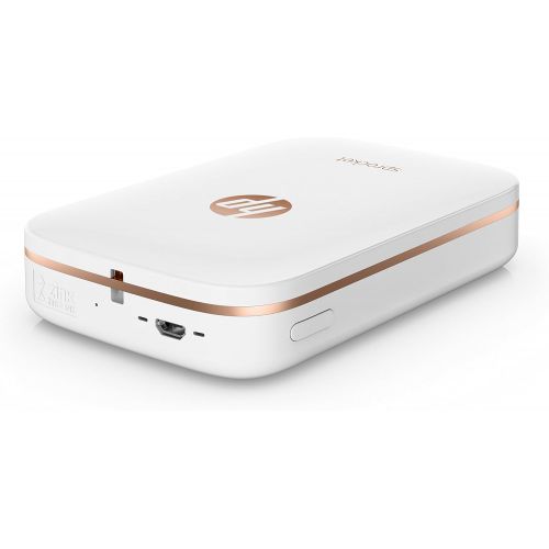  [아마존베스트]HP Sprocket Portable Photo Printer, X7N07A, Print Social Media Photos on 2x3 Sticky-Backed Paper - White