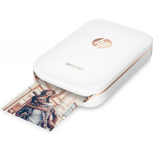  [아마존베스트]HP Sprocket Portable Photo Printer, X7N07A, Print Social Media Photos on 2x3 Sticky-Backed Paper - White