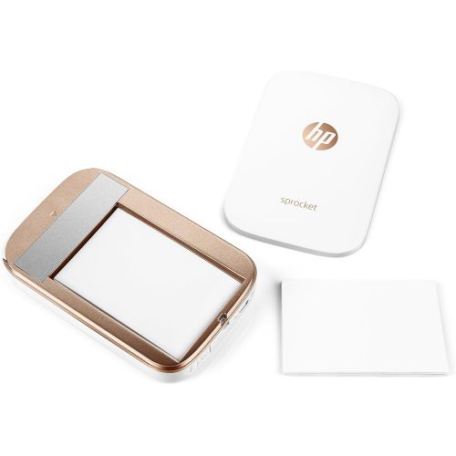  [아마존베스트]HP Sprocket Portable Photo Printer, X7N07A, Print Social Media Photos on 2x3 Sticky-Backed Paper - White