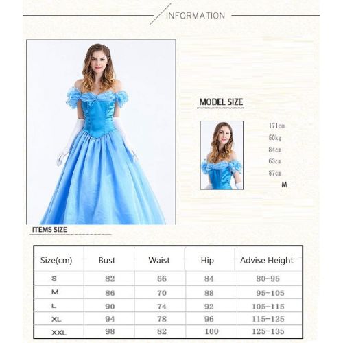 HPChoice Womens Classic Beauty Fairytale Princess Long Dress Gown Cinderella Party Performance Costume