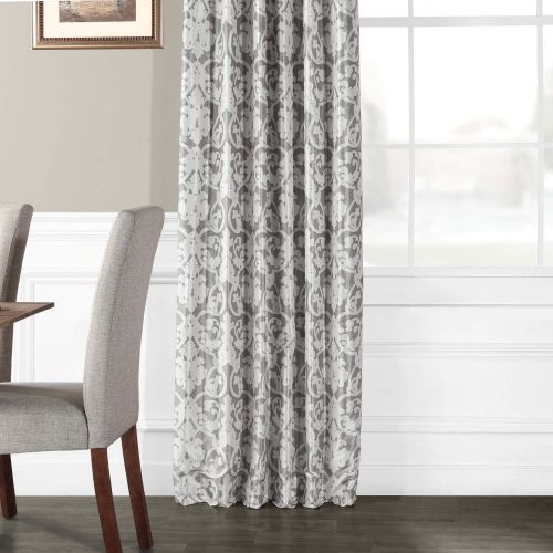  HPD Half Price Drapes Ptpch-170806A-108 Rococo Printed Faux Silk Taffeta Blackout Curtain, 50 x 108, Blue