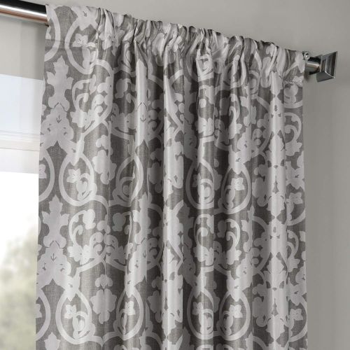  HPD Half Price Drapes Ptpch-170806A-108 Rococo Printed Faux Silk Taffeta Blackout Curtain, 50 x 108, Blue