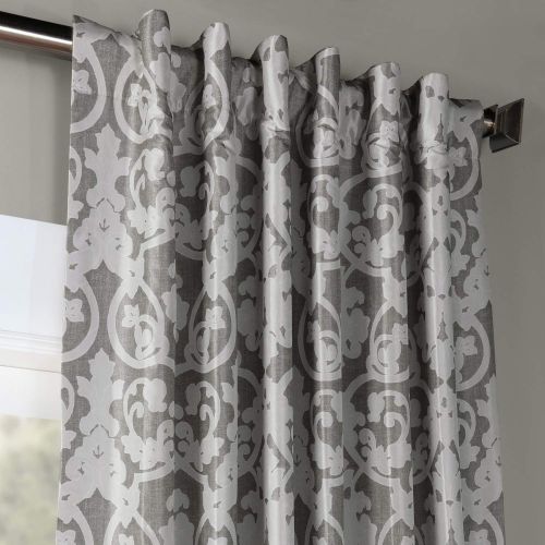  HPD Half Price Drapes Ptpch-170806A-108 Rococo Printed Faux Silk Taffeta Blackout Curtain, 50 x 108, Blue