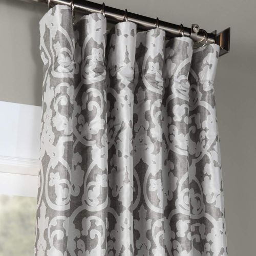  HPD Half Price Drapes Ptpch-170806A-108 Rococo Printed Faux Silk Taffeta Blackout Curtain, 50 x 108, Blue