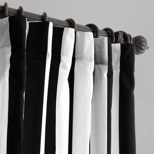  HPD Half Price Drapes Half Price Drapes PRTW-D17-96 Printed Cotton Curtain, Cabana Black