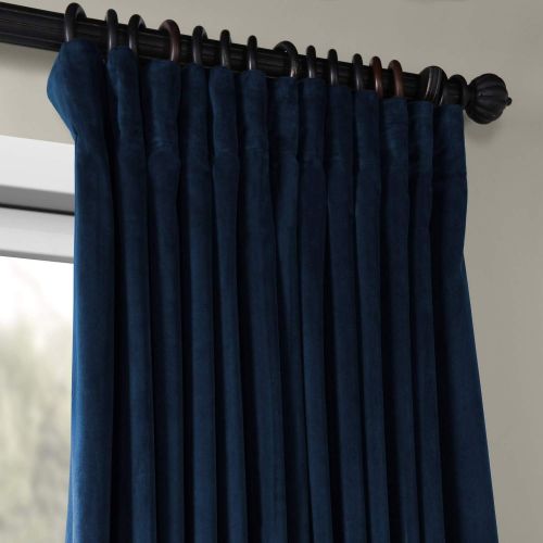  HPD Half Price Drapes VPCH-VET160401-120 Signature Doublewide Blackout Velvet Curtain,Reflection Grey,100 X 120