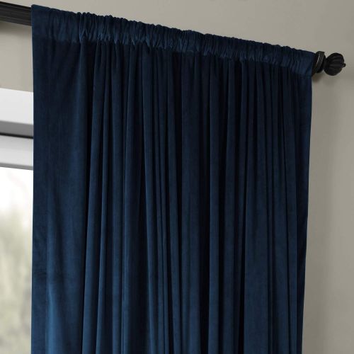  HPD Half Price Drapes VPCH-VET160401-120 Signature Doublewide Blackout Velvet Curtain,Reflection Grey,100 X 120