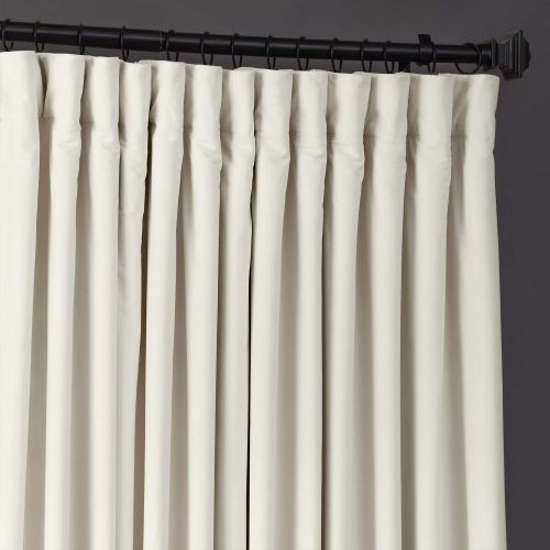  HPD Half Price Drapes VPCH-VET160401-120 Signature Doublewide Blackout Velvet Curtain,Reflection Grey,100 X 120