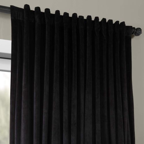  HPD Half Price Drapes VPCH-VET160401-120 Signature Doublewide Blackout Velvet Curtain,Reflection Grey,100 X 120